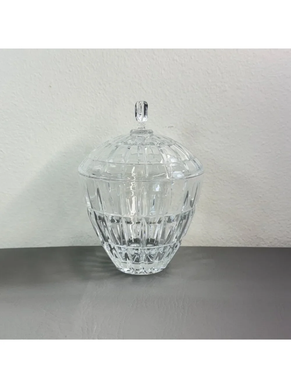 Vintage Fifth Avenue Crystal Covered Candy Dish Lead Crystal Jar Vanity Box